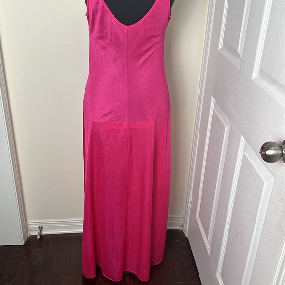 Vintage 80’s Y2K Pink Nylon Glam Rock Lace Nightgown Lingerie Size Medium - Picture 16 of 16